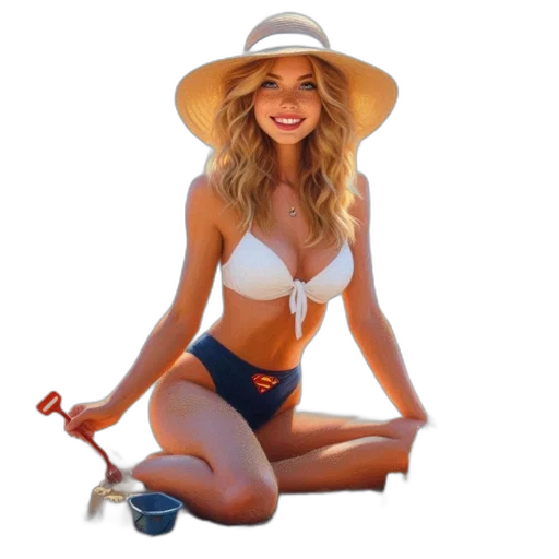 hat, staff, jewelry, photorealistic transparent PNG cut-out