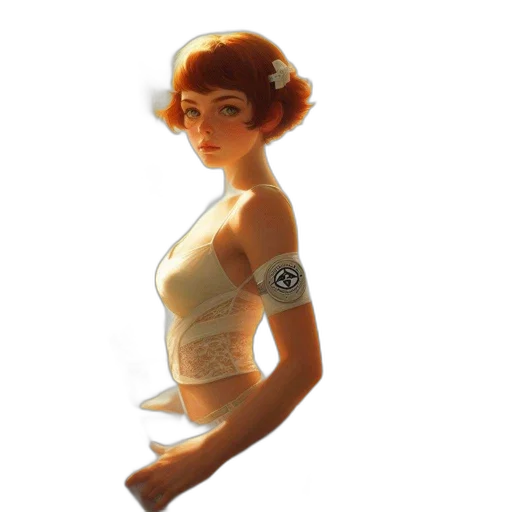 dress, staff, robot, concept art transparent PNG cut-out