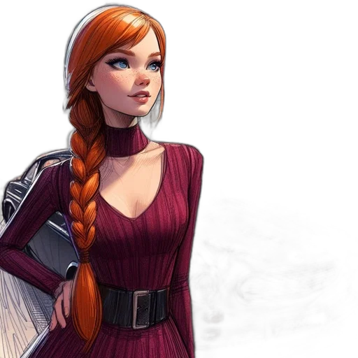 dress, concept art, fantasy art, comic book art transparent PNG cut-out