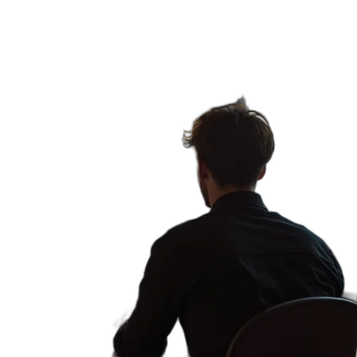 staff, jacket, hair, face transparent PNG cut-out