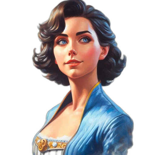 dress, staff, face, crown transparent PNG cut-out