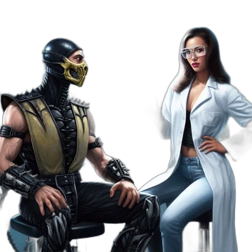 concept art, comic book art, 3d render, optometrist transparent PNG cut-out