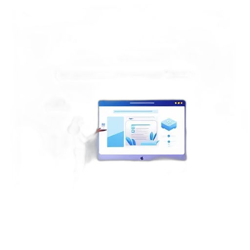 3d render, blue, landing, page transparent PNG cut-out