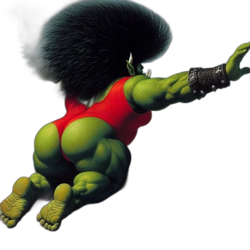 hair, weapon, creature, staff transparent PNG cut-out