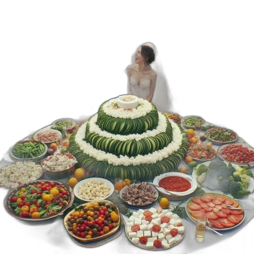 food, jewelry, dress, 3d render transparent PNG cut-out