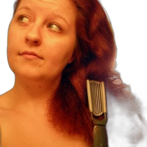 hair, staff, face, weapon transparent PNG cut-out