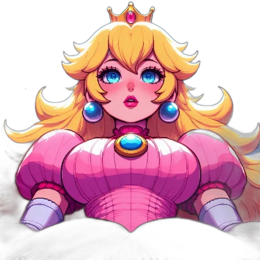 crown, robot, dress, pixel art transparent PNG cut-out
