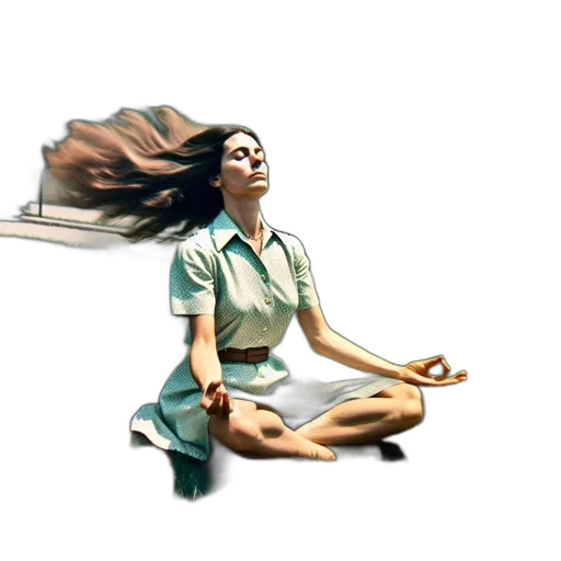 hair, umbrella, staff, vaporwave transparent PNG cut-out