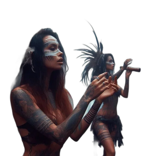 staff, jewelry, mask, hair transparent PNG cut-out
