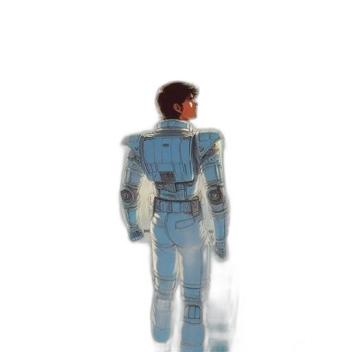 robot, jacket, creature, weapon transparent PNG cut-out