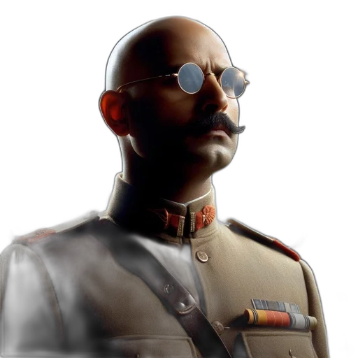 staff, face, jacket, weapon transparent PNG cut-out