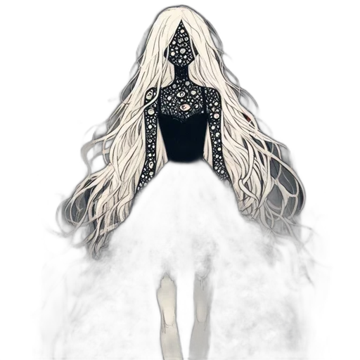 dress, mask, hair, crown transparent PNG cut-out