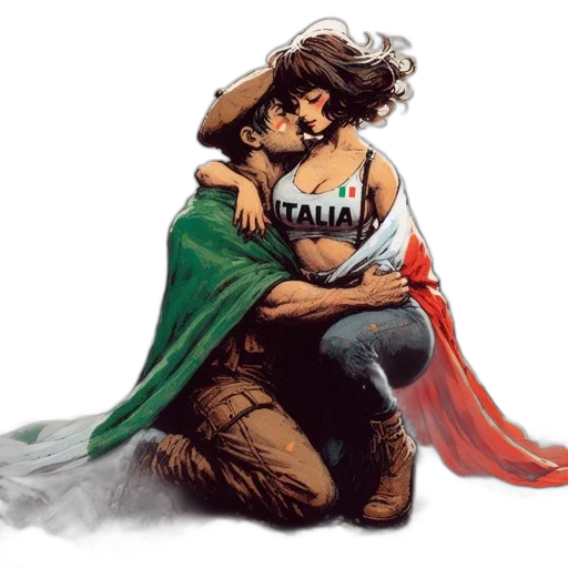comic book art, concept art, fantasy art, watercolor transparent PNG cut-out