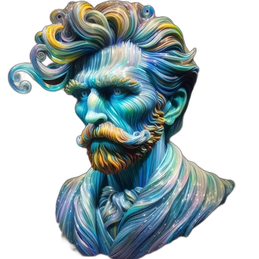face, mask, hair, 3d render transparent PNG cut-out