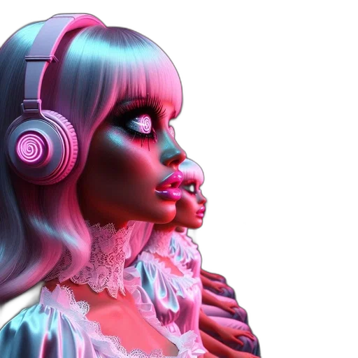 3d render, cyberpunk, vaporwave, concept art transparent PNG cut-out