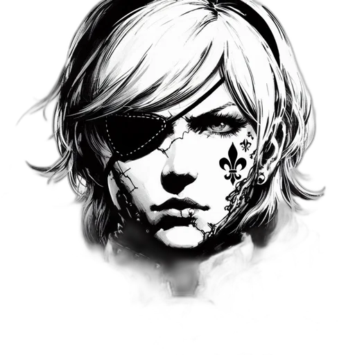 face, mask, weapon, comic book art transparent PNG cut-out