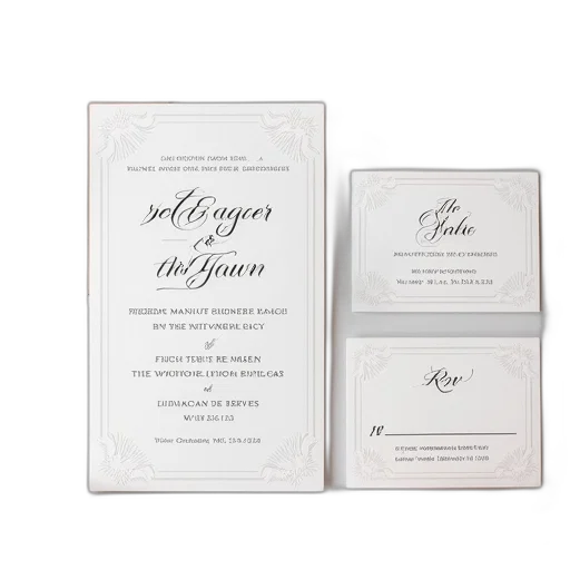three, wedding, stationery, cards transparent PNG cut-out