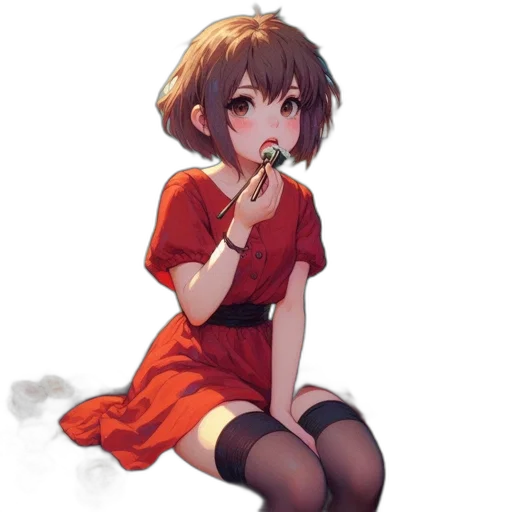 dress, staff, weapon, flower transparent PNG cut-out