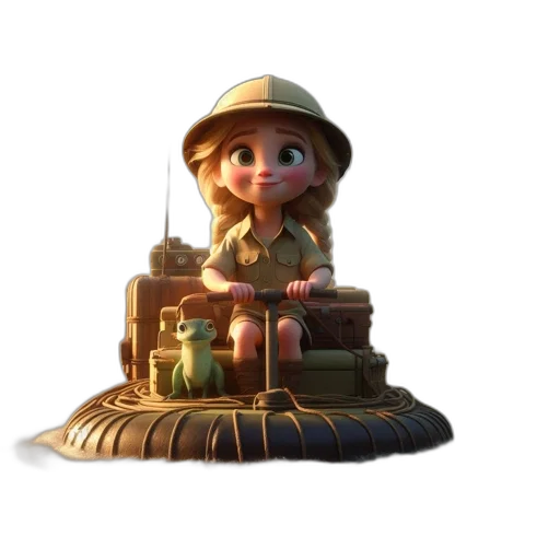 hat, crown, staff, 3d render transparent PNG cut-out
