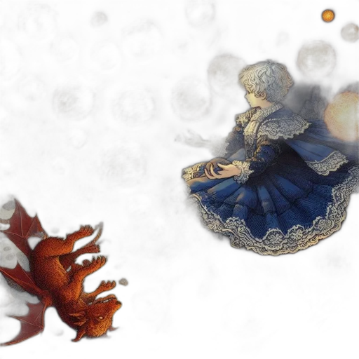 dragon, dress, crown, creature transparent PNG cut-out