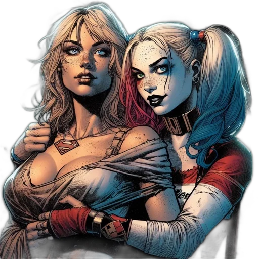 comic book art, concept art, fantasy art, two transparent PNG cut-out