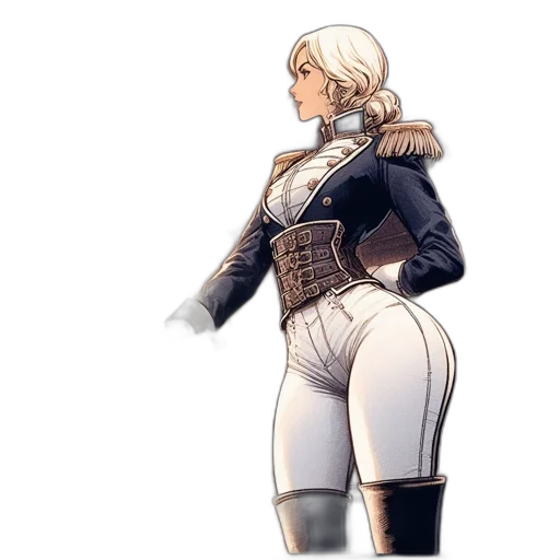 jacket, dress, staff, weapon transparent PNG cut-out