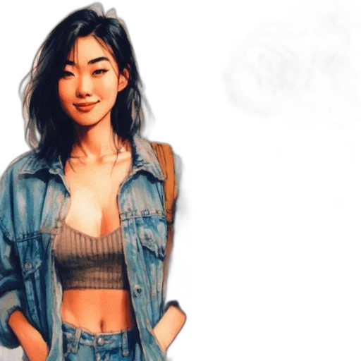jacket, dress, face, jewelry transparent PNG cut-out