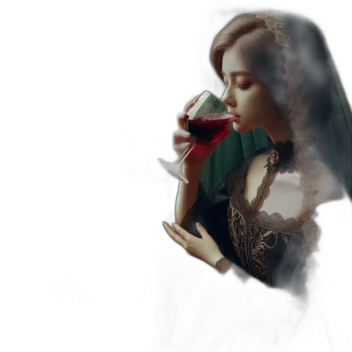 crown, dress, bottle, face transparent PNG cut-out