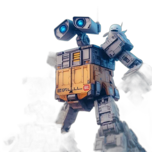 robot, weapon, concept art, 3d render transparent PNG cut-out