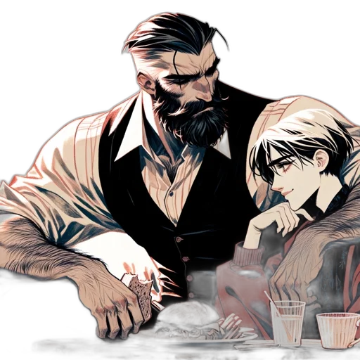 comic book art, concept art, watercolor, cartoon transparent PNG cut-out
