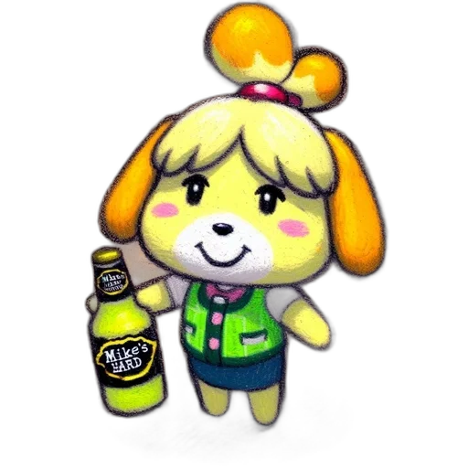 bottle, animal, pixel art, 3d render transparent PNG cut-out