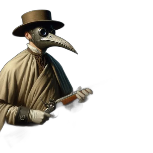 mask, staff, jacket, hat transparent PNG cut-out