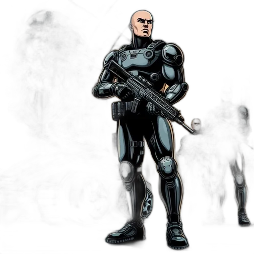 robot, concept art, comic book art, 3d render transparent PNG cut-out