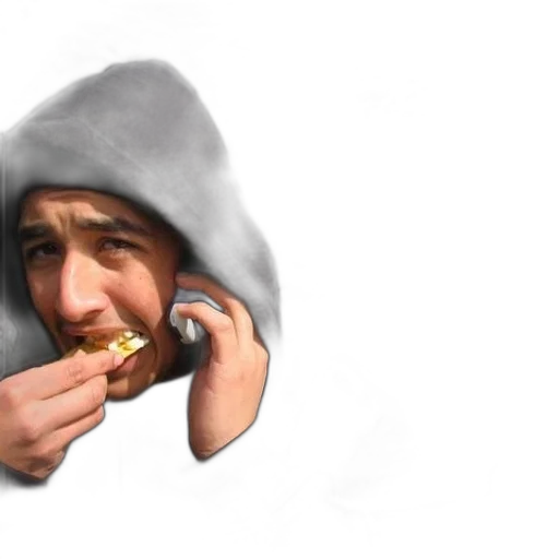food, face, weapon, jacket transparent PNG cut-out