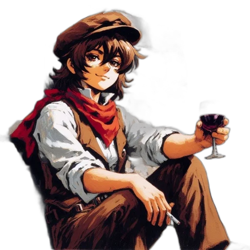 hat, staff, jacket, pixel art transparent PNG cut-out