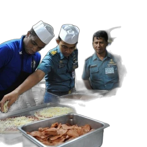 food, staff, group, men transparent PNG cut-out