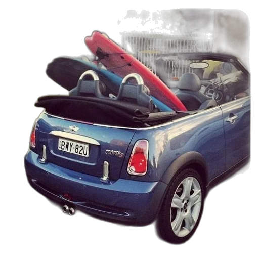 car, 3d render, blue, mini transparent PNG cut-out