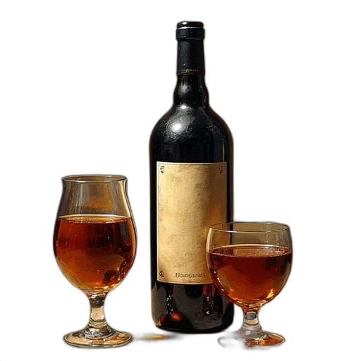 bottle, 3d render, two, glasses transparent PNG cut-out