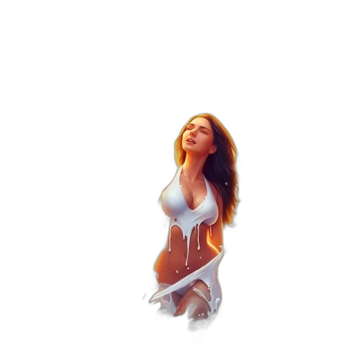 dress, hair, creature, photorealistic transparent PNG cut-out