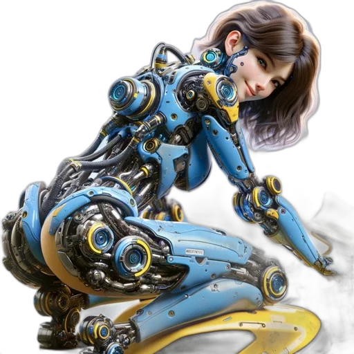 robot, weapon, concept art, cyberpunk transparent PNG cut-out