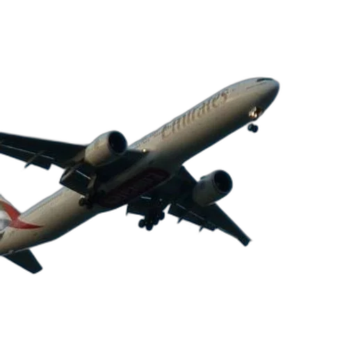 3d render, photorealistic, emirates, airplane transparent PNG cut-out