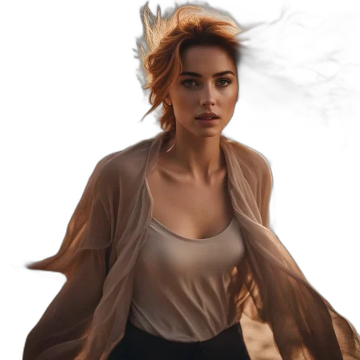 jacket, dress, hair, creature transparent PNG cut-out