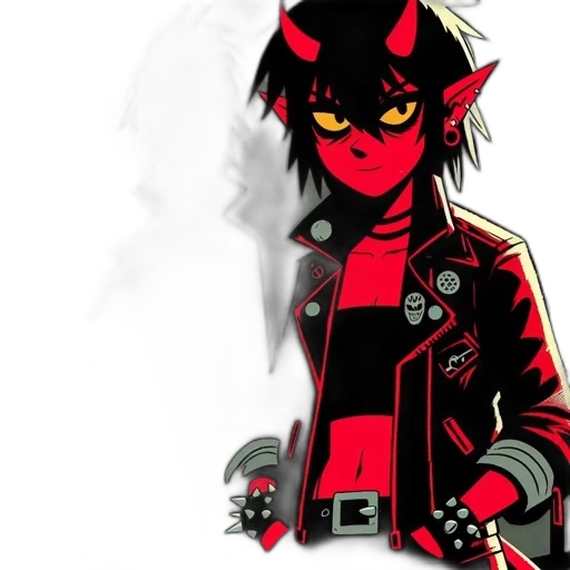 jacket, mask, staff, dragon transparent PNG cut-out