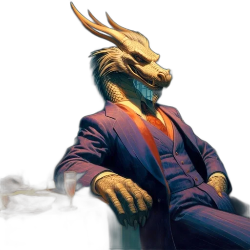 dragon, staff, jacket, mask transparent PNG cut-out