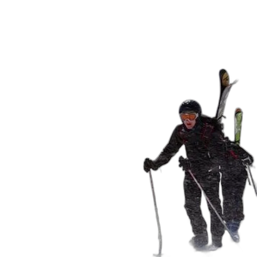 staff, 3d render, snow, skier transparent PNG cut-out