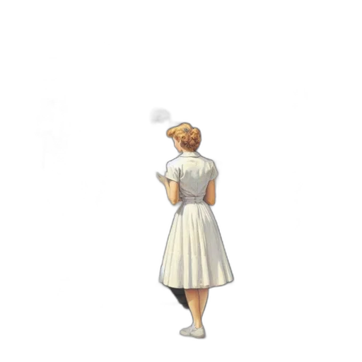 dress, staff, hat, umbrella transparent PNG cut-out