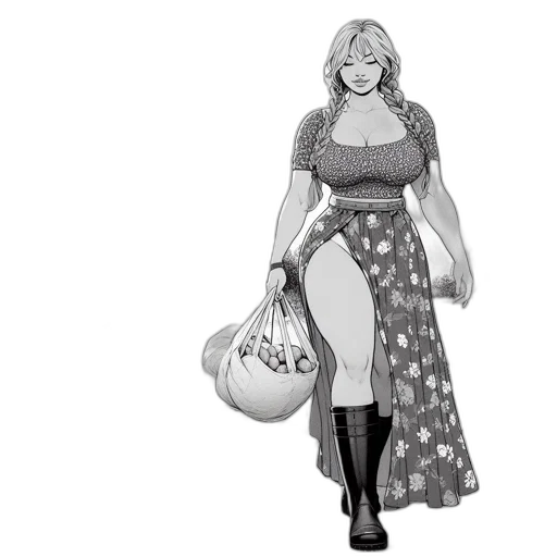 dress, concept art, comic book art, 3d render transparent PNG cut-out