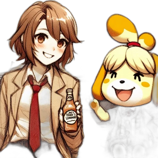 animal, bottle, pixel art, anime transparent PNG cut-out