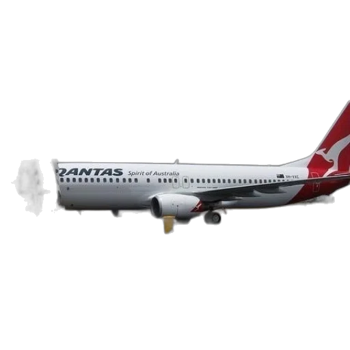 3d render, qantas, airplane, parked transparent PNG cut-out