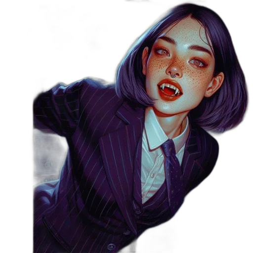 jacket, face, creature, staff transparent PNG cut-out
